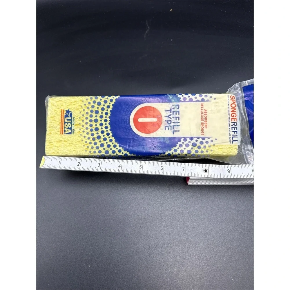 Sponge Mop REFILL TYPE I Yellow Cellulose Squeeze Head Butterfly Pad 9.5